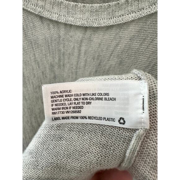 KNOX ROSE | Light Gray Oversized Long Sleeve Top Boho Drop Shoulder Tunic | S/M - Picture 8 of 8